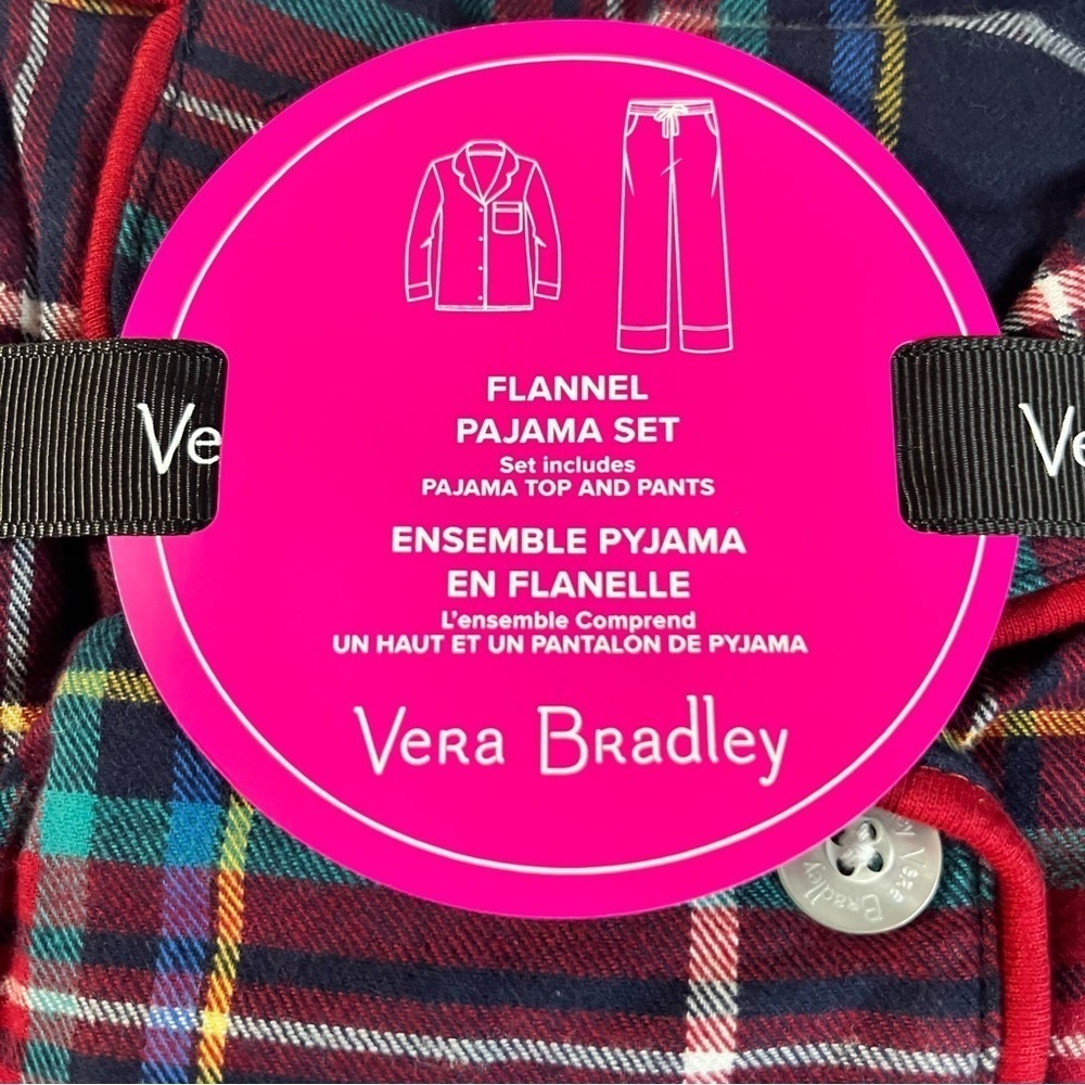 Vera Bradley Women's Long Sleeve Tartan Plaid Flannel Pajama Set - Picture 5 of 6
